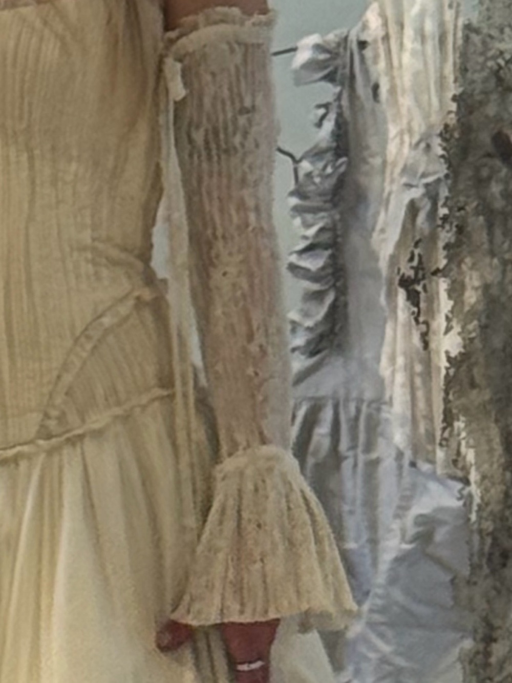 ISO!! Essie Pintuck Sleeves CINQ - Vintage Inspired Cream Lace Silk Tulle Sleeve